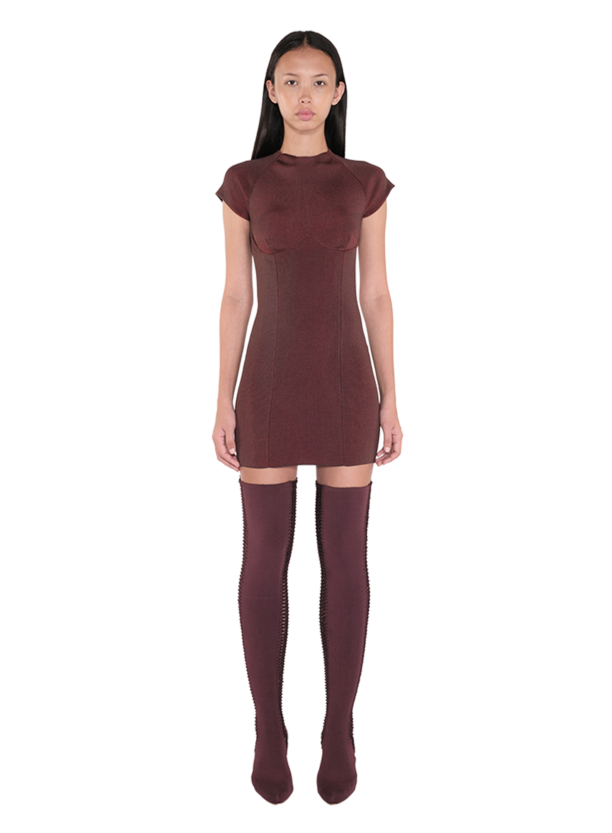 Lacedup Long Boots Maroon 4