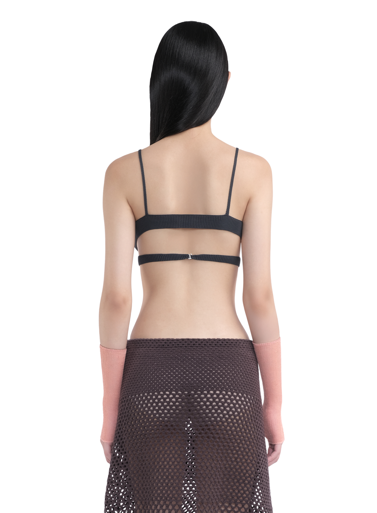 Crossroad Knit Bra Dark Grey 3