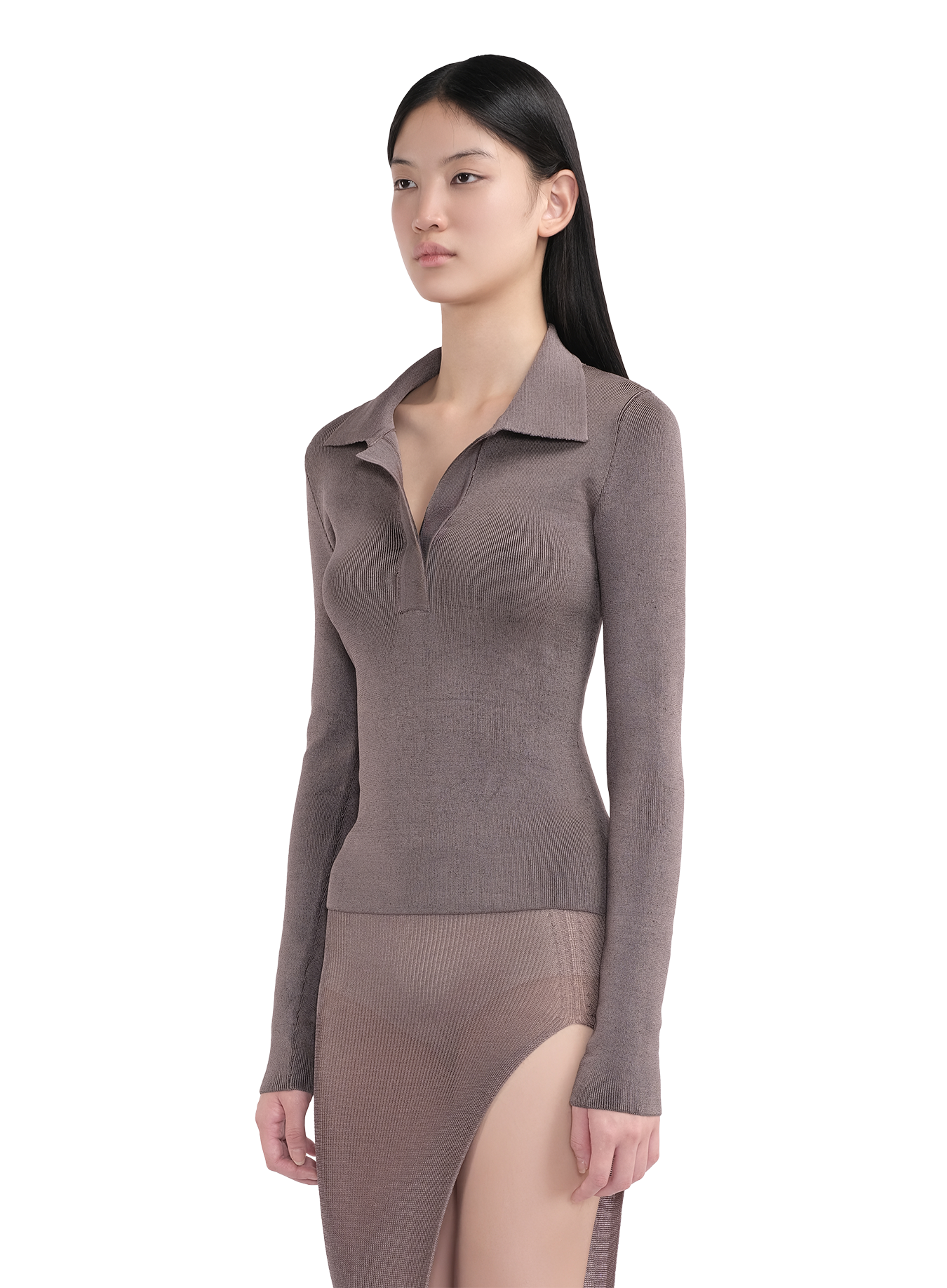 Metallic Polo Top