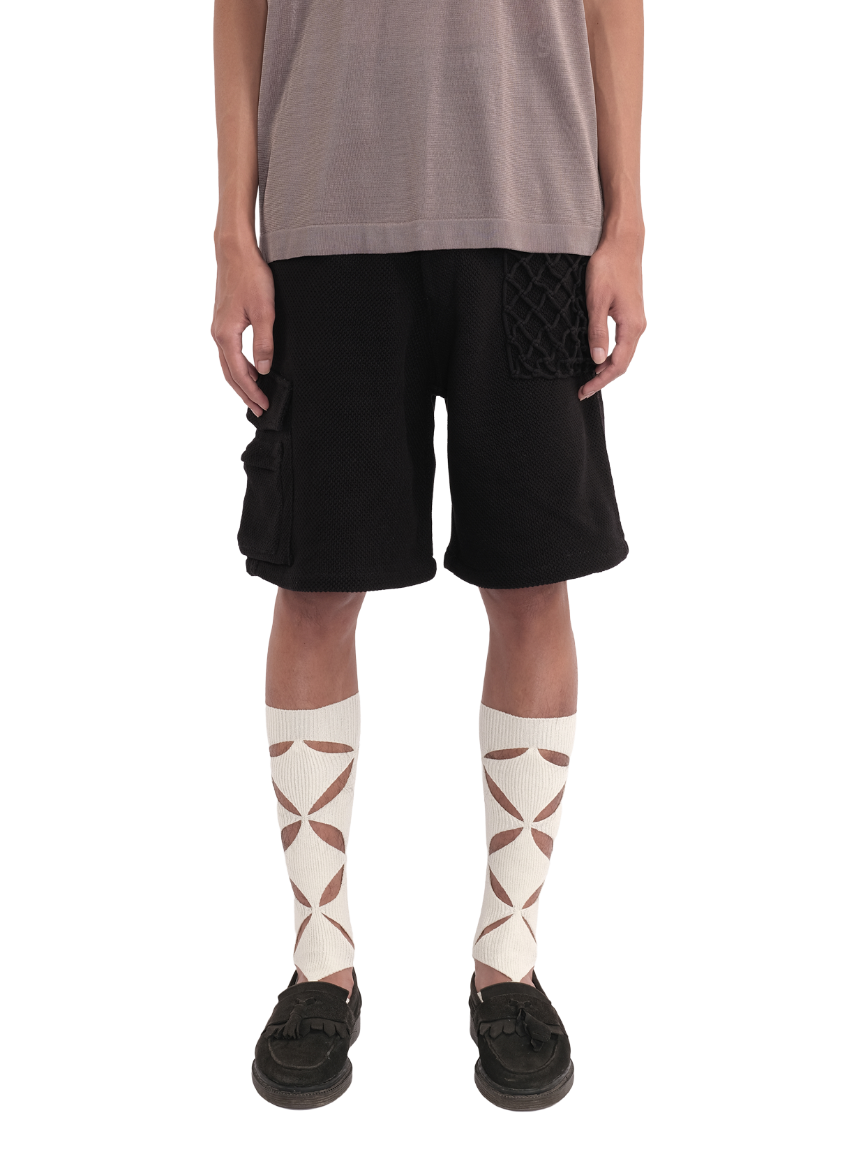 Macrame Pocket Shorts Black 4