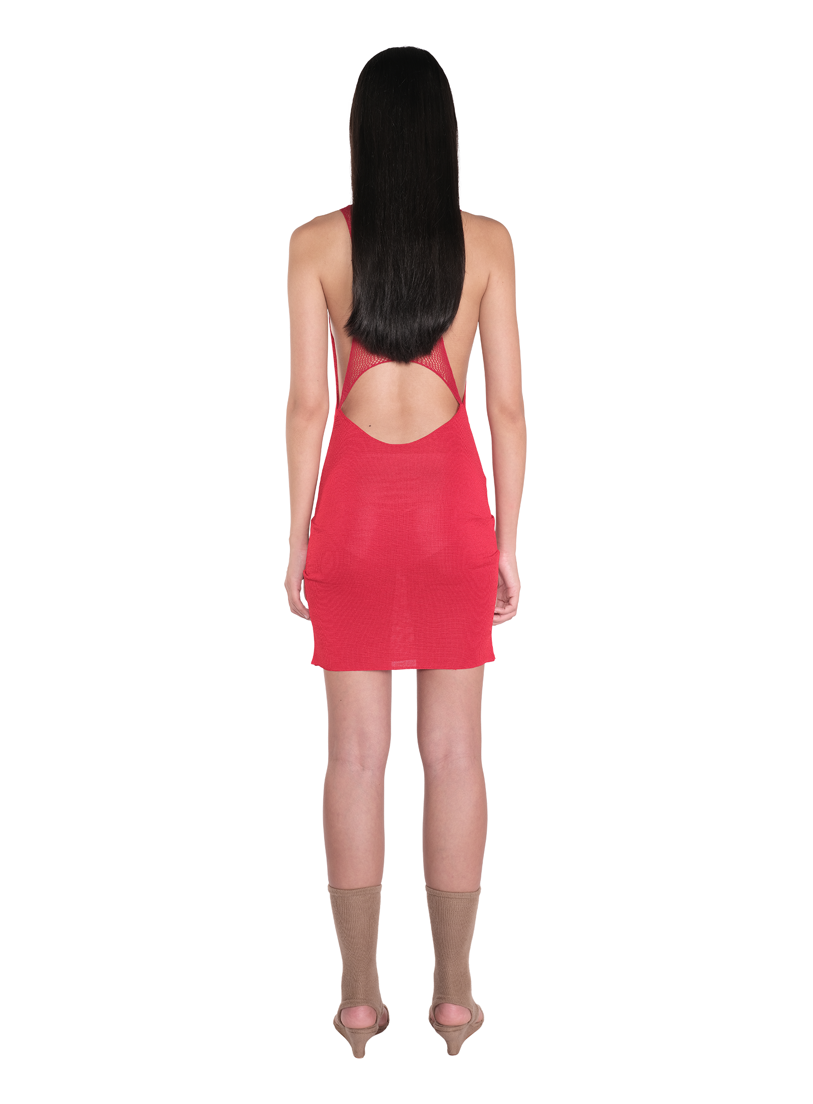 Cowl Neck Mini Dress Ivory 3