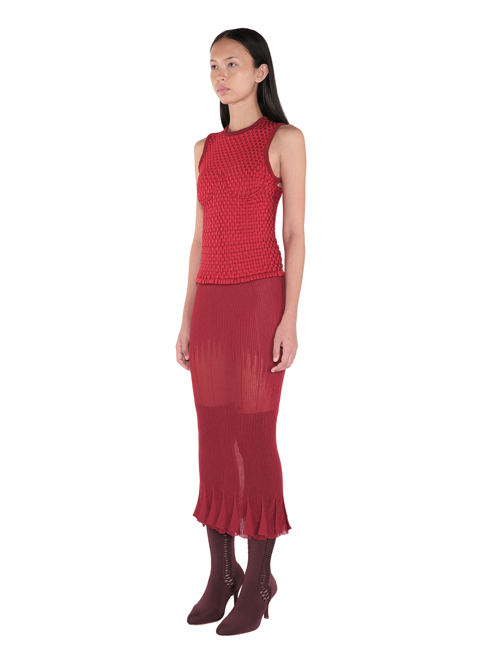 Pleating Midi Skirt