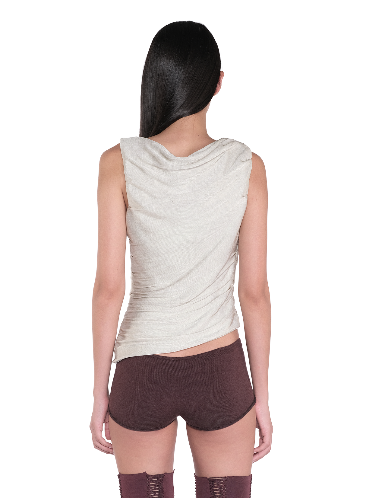 Asymmetrical Drape Top Silver 3