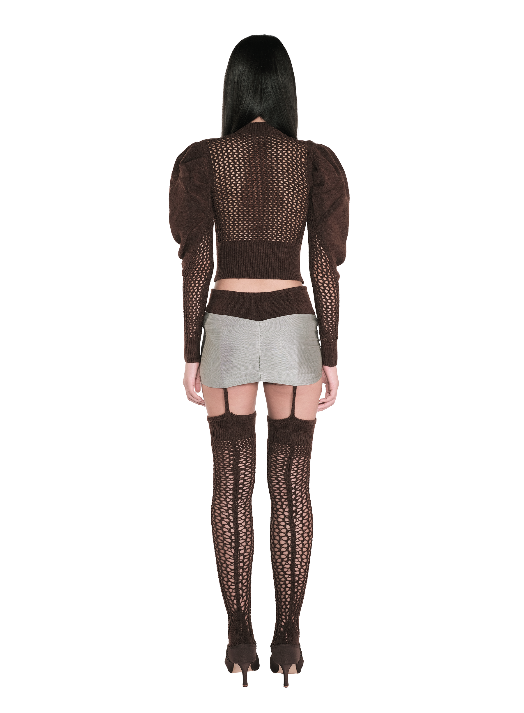 Asymmetrical Mini Skirt Slate 3