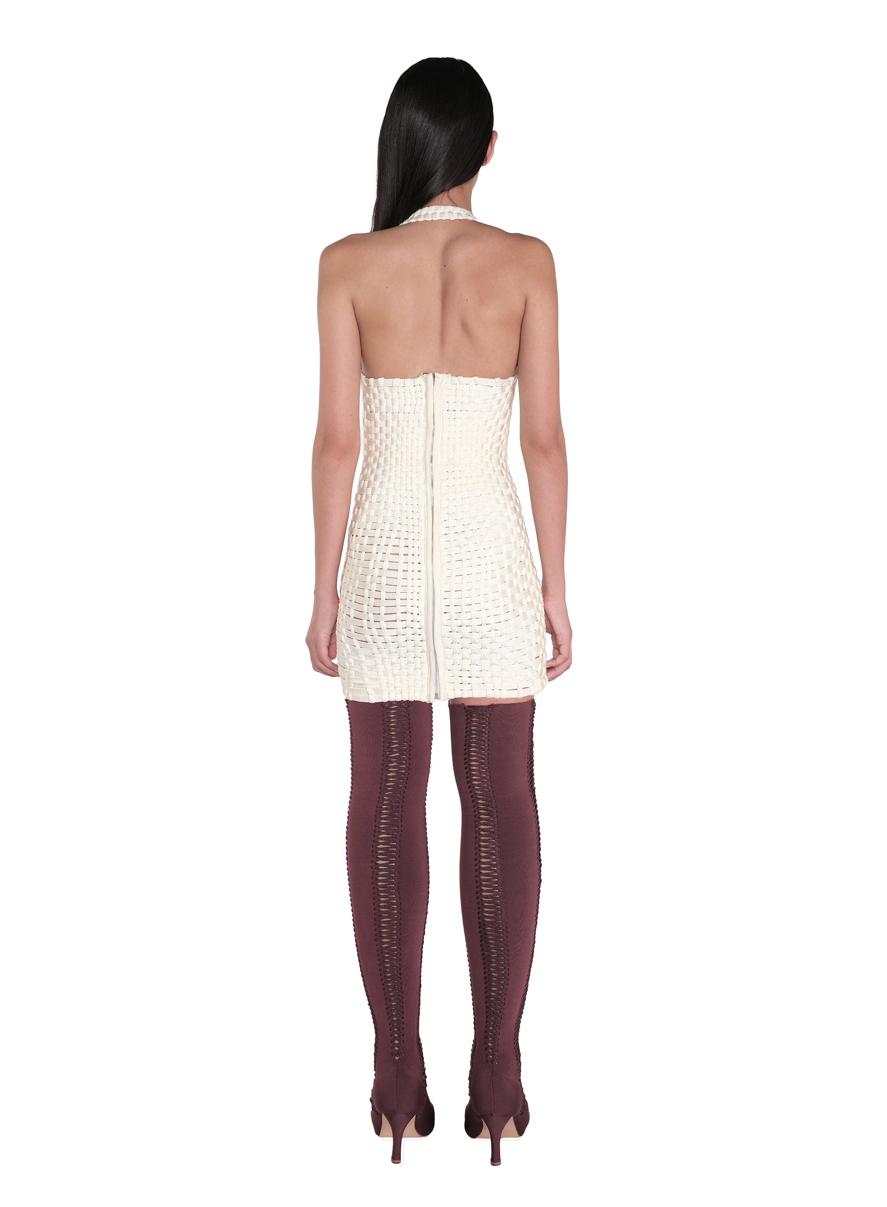 Woventight Mini Dress Ivory 3