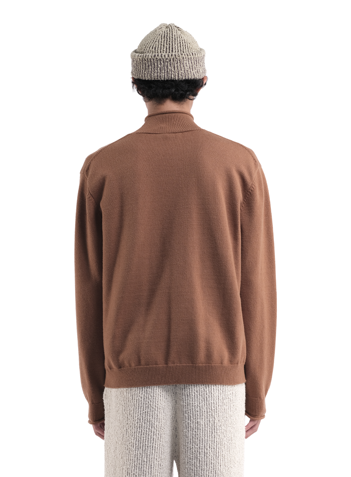 Line Knit Beanie Latte 3