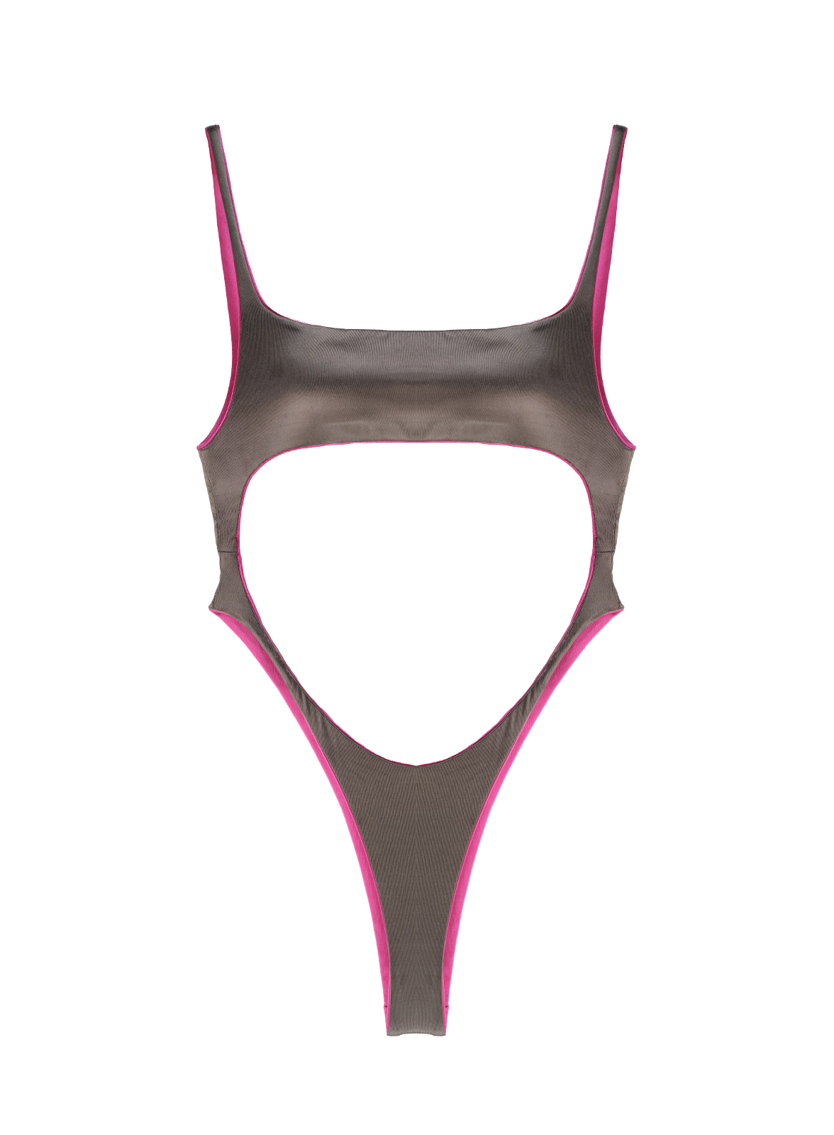 Cutout Bodysuit Magenta/Coal 5