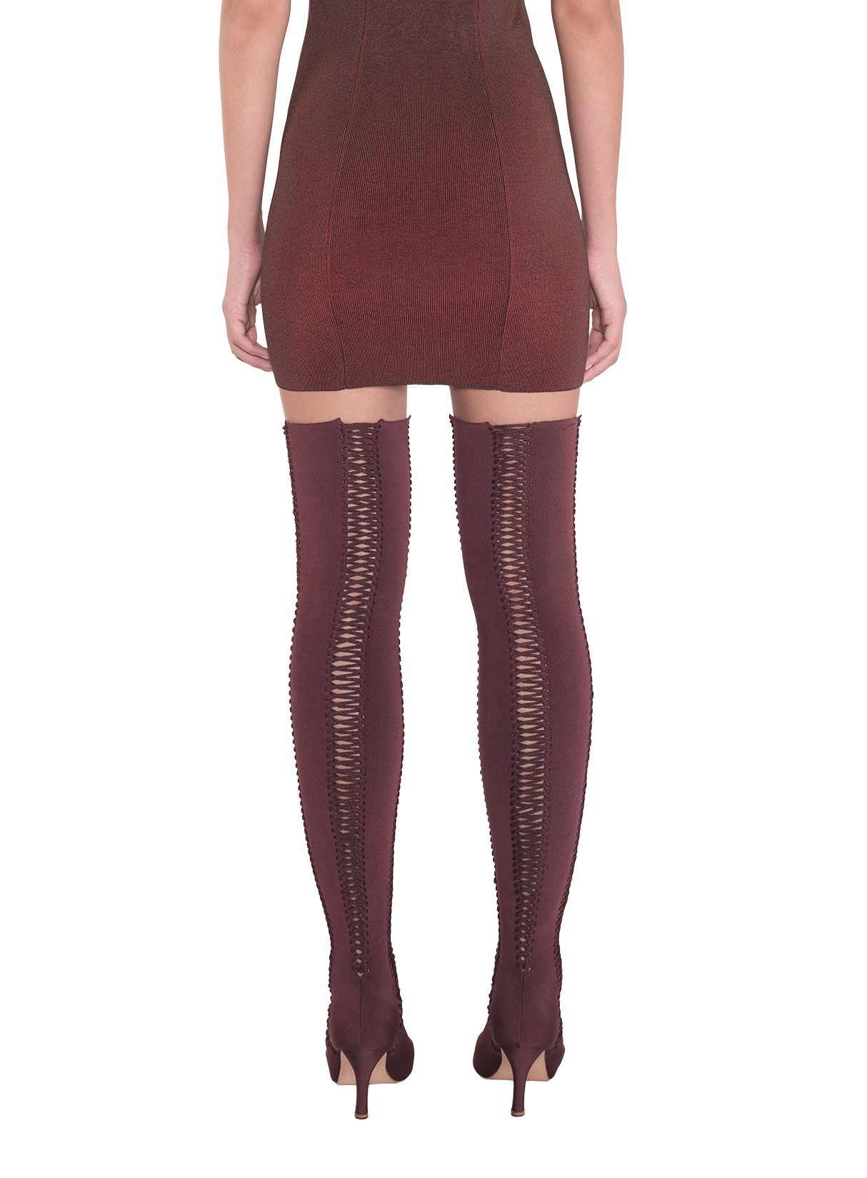 Lacedup Long Boots Maroon 3