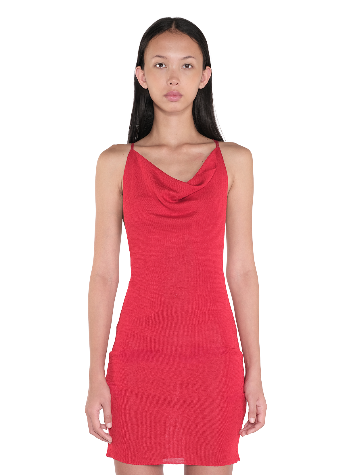 Cowl Neck Mini Dress Ivory 4