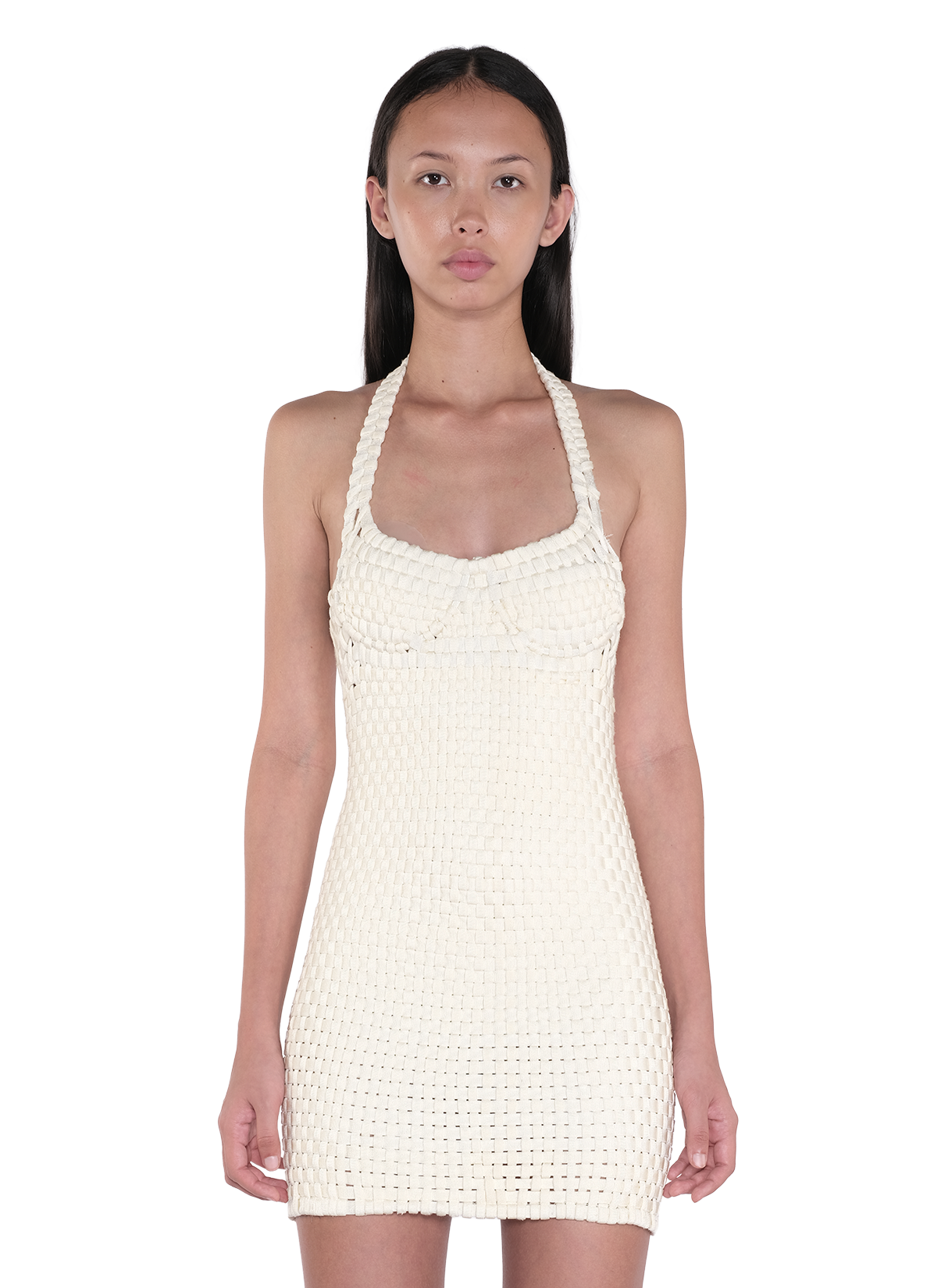 Woventight Mini Dress Ivory 4
